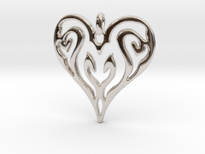 Sworn Heart in Rhodium Plated Brass
