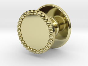 Button Flat Granulated in 18k Gold Plated Brass