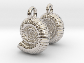Ammonite Earings (pair) in Platinum