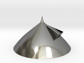 3d Shuttle Tank Nose Cone in Fine Detail Polished Silver