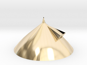 3d Shuttle Tank Nose Cone in 14k Gold Plated Brass