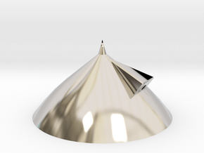3d Shuttle Tank Nose Cone in Rhodium Plated Brass