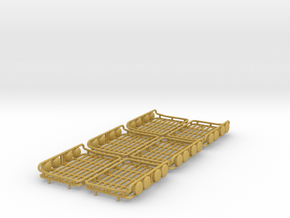 Set of 6 - Roof Basket with Lights (short version) in Tan Fine Detail Plastic