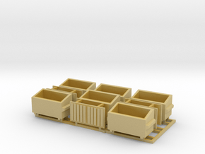 6 Small Dumpsters N-Scale in Tan Fine Detail Plastic