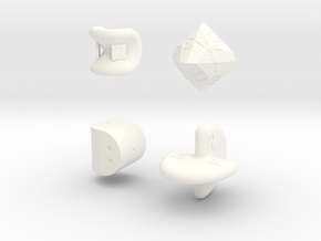SirisC dice set in White Processed Versatile Plastic