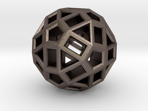 ZomeBall in Polished Bronzed Silver Steel