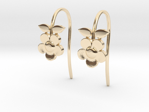 Flower earrings in 9K Yellow Gold 
