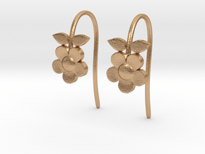 Flower earrings in Natural Bronze