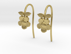 Flower earrings in Natural Brass