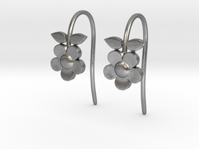 Flower earrings in Natural Silver