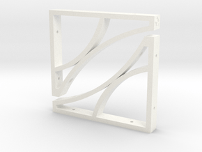 Pair of Shelving Brackets in White Smooth Versatile Plastic