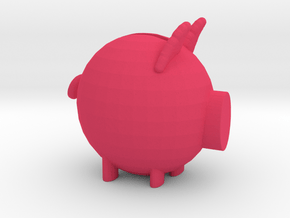 Piggy Bank Model in Pink Processed Versatile Plastic
