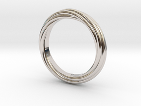 Woven Ring All Sizes, Multisize in Rhodium Plated Brass: 5 / 49