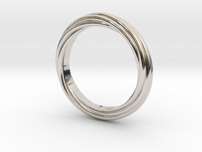 Woven Ring All Sizes, Multisize in Rhodium Plated Brass: 5.5 / 50.25