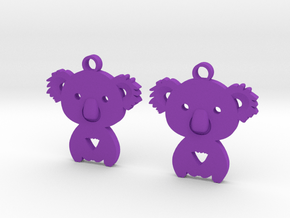 Koala_earrings in Purple Processed Versatile Plastic
