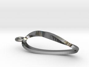 Moebius Strip Necklace Pendant in Polished Silver