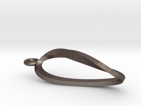 Moebius Strip Necklace Pendant in Polished Bronzed Silver Steel