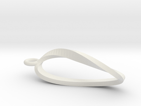 Moebius Strip Necklace Pendant in White Natural Versatile Plastic