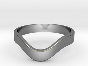 V Band all sizes, Multisize in Fine Detail Polished Silver: 5 / 49
