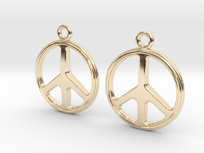 Peace and love in 14k Gold Plated Brass