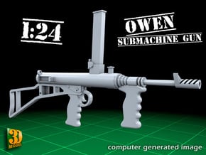 OWEN GUN (16x) - 1:24 in Tan Fine Detail Plastic