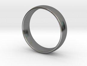 Round Edge Ring in Polished Silver: 6 / 51.5