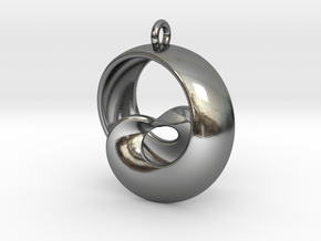 Half Mob-Tor: the half Mobius Torus Shell in Polished Silver