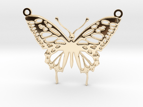 Butterfly Pendant in 14k Gold Plated Brass