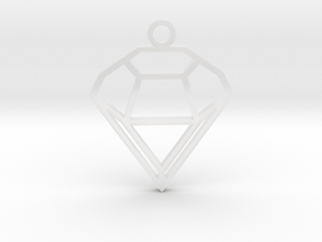 Diamond_Pendant in Clear Ultra Fine Detail Plastic