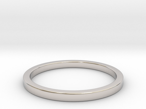 Squared wire ring all sizes in Rhodium Plated Brass: 5 / 49