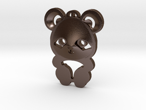 baby panda pendant in Polished Bronze Steel