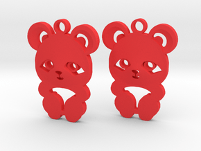 baby panda earrings in Red Processed Versatile Plastic