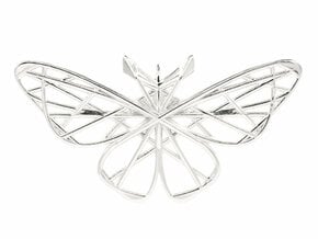 Geometric Butterfly Pendant in Polished Silver