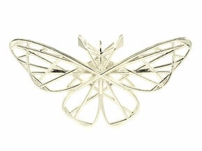 Geometric Butterfly Pendant in Rhodium Plated Brass