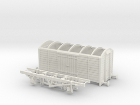 HO Scale LBSCR 8 ton Covered Goods Wagon  in White Natural Versatile Plastic