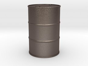 1/48 oil barrel in Polished Bronzed-Silver Steel