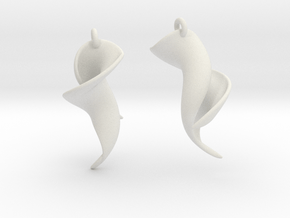 Dancing earrings in White Natural Versatile Plastic: Medium