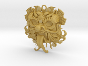Dragon Amulet with Chain Loop in Tan Fine Detail Plastic