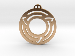Milk Hill Wiltshire Crop Circle Pendant in Polished Bronze