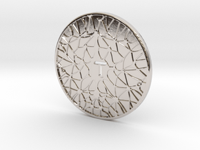 Biττensor Neural Coin (Large) in Rhodium Plated Brass