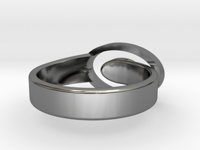 Open Oval ring All sizes, Multisize in Fine Detail Polished Silver: 5 / 49