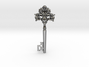 baroque key in Antique Silver