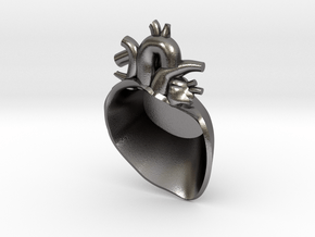 Heart Ashtray/Incense Burner in Processed Stainless Steel 316L (BJT)