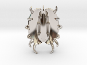 Venus Flytrap Necklace Pendant in Rhodium Plated Brass