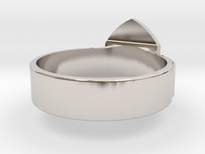 Zeta power ring All Sizes in Rhodium Plated Brass: 7 / 54