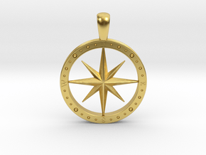 Compass Pendant in Polished Brass