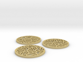 Organic Coasters in Tan Fine Detail Plastic