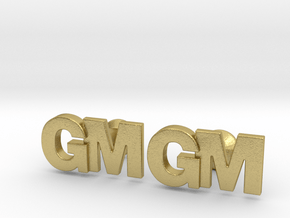 Monogram Cufflinks GM in Natural Brass