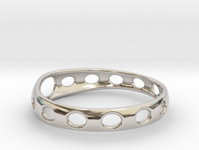 Curved Ring, All Sizes, Multisize in Rhodium Plated Brass: 13 / 69