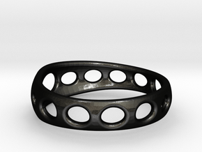 Curved Ring, All Sizes, Multisize in Matte Black Steel: 6 / 51.5